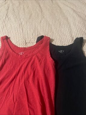 LOFT women’s  burnt orange & Black Tank Tops